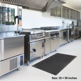 Bar Kitchen Industrial Multi-functional Anti-fatigue Drainage Rubber Non-slip Hexagonal Mat 150*90cm