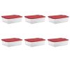 32 Qt. Latch Box Plastic, Infra Red, Set of 6,Red