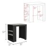 Portree Kitchen Island with 3-Side Shelves