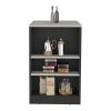 Portree Kitchen Island with 3-Side Shelves