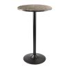 Cora Pub Table; Bar Height; Round; Faux Marble Top; Black Base