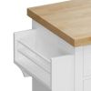 Kitchen Island Cart with Two Storage Cabinets and Two Locking Wheels,43.31 Inch Width,4 Door Cabinet and Two Drawers,Spice Rack, Towel Rack(White)