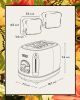 2 slice Vintage Toaster SUS304 Food grade 6 Browning level Fashion High Lift Bar Flower Watermark Painting Process 3 Features-Thaw / reheat / cancel,