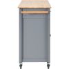 Kitchen Island Cart with Solid Wood Top and Locking Wheels,54.3 Inch Width,4 Door Cabinet and Two Drawers,Spice Rack, Towel Rack (Grey Blue)