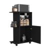 Clip Kitchen Cart, Single Door Cabinet, Four Casters -Black