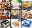 [Black Plaid] 200 Pcs Grease-Proof Wax Papers Baking Papers Hamburger Papers