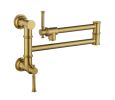 Pot Filler Faucet Wall Mount Pot Filler Faucet, Modern Brass Pot Filler Two-Attachment Wall Mount Folding Kitchen Pot Filler Swing Arm