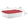 32 Qt. Latch Box Plastic, Infra Red, Set of 6,Red