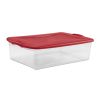 32 Qt. Latch Box Plastic, Infra Red, Set of 6,Red