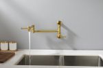 Pot Filler Faucet Wall Mount Pot Filler Faucet, Modern Brass Pot Filler Two-Attachment Wall Mount Folding Kitchen Pot Filler Swing Arm