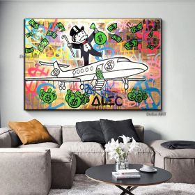 Handmade Hand Painted Oil Painting Wall Street Art Modern Abstract Alec Monopoly Millionaire Painting Home Living Room hallway bedroom luxurious decor (size: 150x220cm)