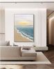 Hand painted oil painting sunrise seascape sailboat home decoration wall art canvas hanging painting